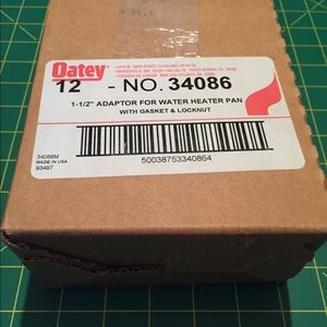 (12-Pk) Oates 1 1/2” Adaptor For Water Heater Pan